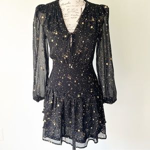 NEW Black and gold star minidress XS